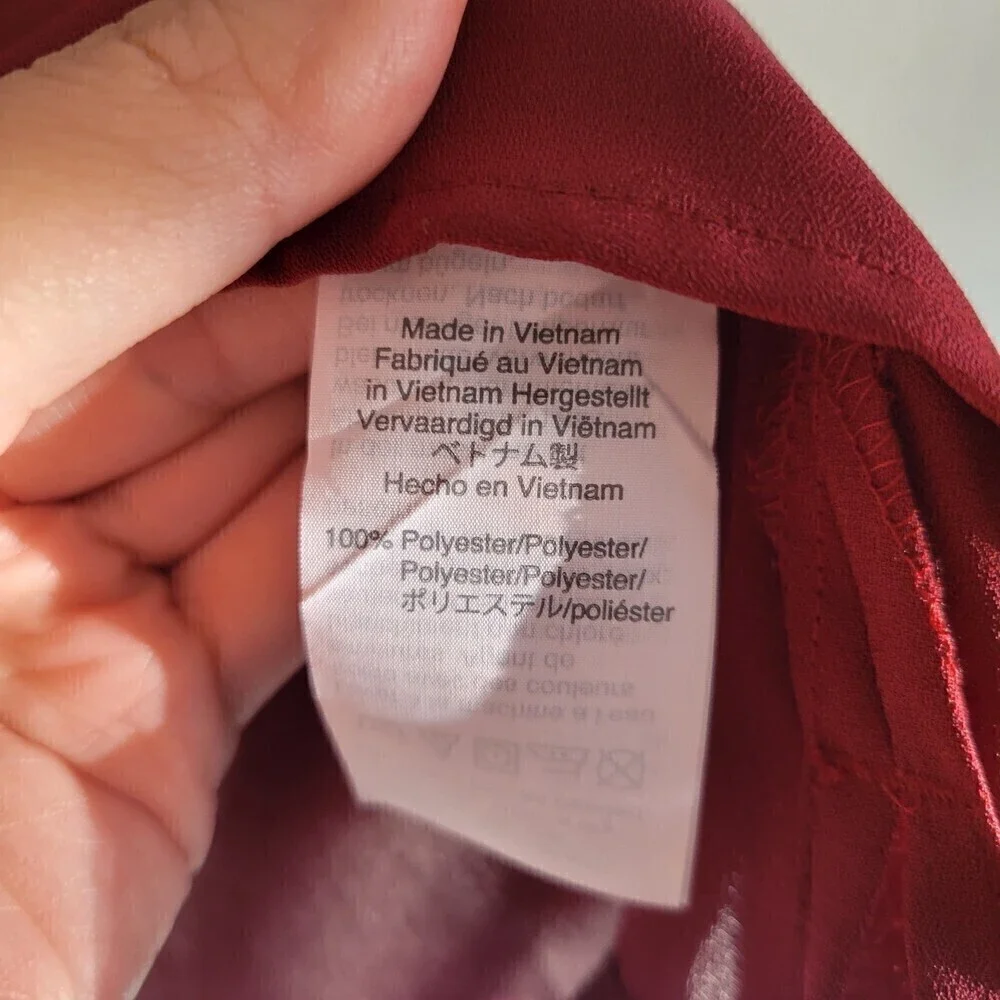 NEW J. Crew Mercantile Burgundy Red Bow Bell Sleeve V-neck Blouse Top Size 0